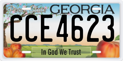 GA license plate CCE4623