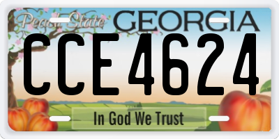 GA license plate CCE4624