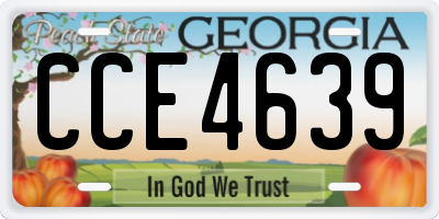 GA license plate CCE4639