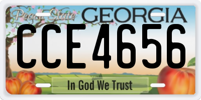 GA license plate CCE4656