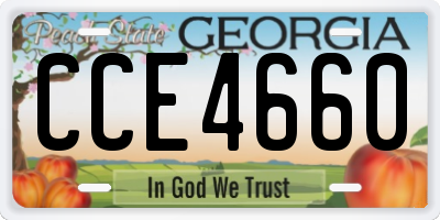 GA license plate CCE4660