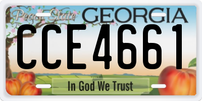 GA license plate CCE4661