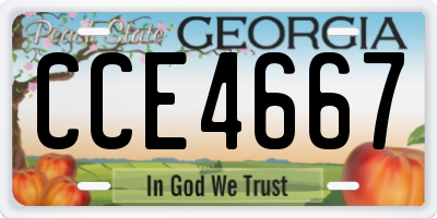 GA license plate CCE4667