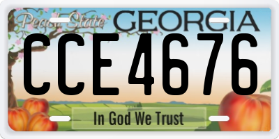 GA license plate CCE4676