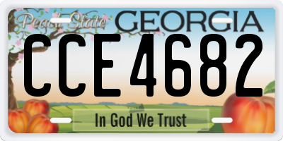 GA license plate CCE4682