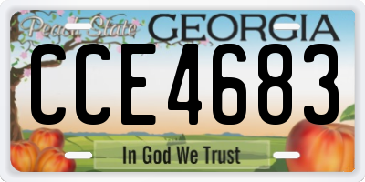 GA license plate CCE4683