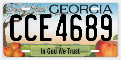 GA license plate CCE4689
