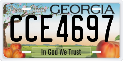 GA license plate CCE4697