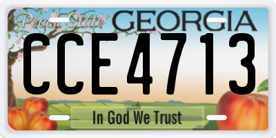 GA license plate CCE4713