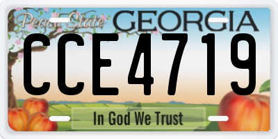 GA license plate CCE4719