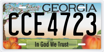 GA license plate CCE4723