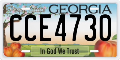 GA license plate CCE4730