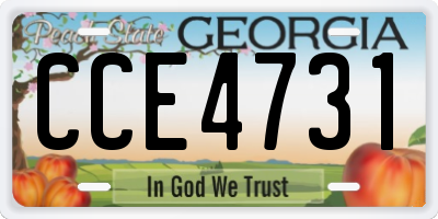 GA license plate CCE4731