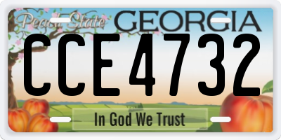 GA license plate CCE4732