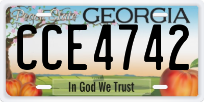 GA license plate CCE4742