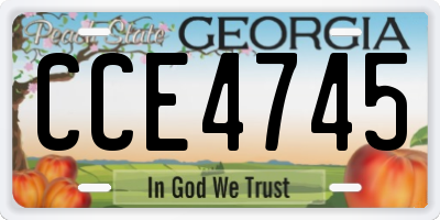 GA license plate CCE4745