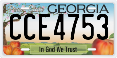 GA license plate CCE4753