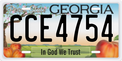 GA license plate CCE4754