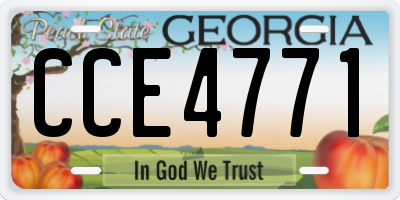 GA license plate CCE4771