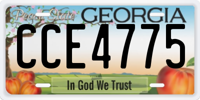 GA license plate CCE4775