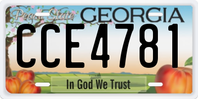 GA license plate CCE4781