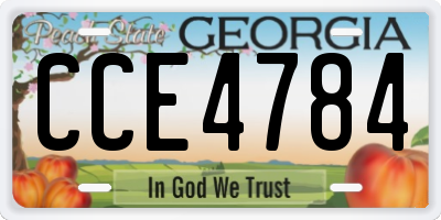GA license plate CCE4784