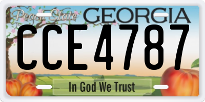 GA license plate CCE4787