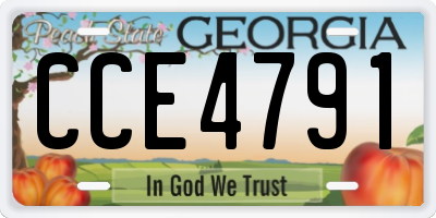 GA license plate CCE4791