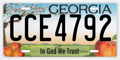 GA license plate CCE4792