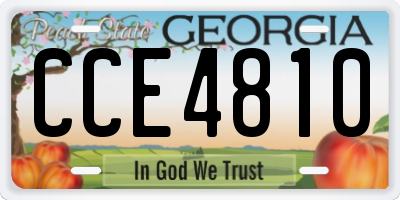 GA license plate CCE4810