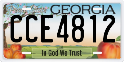 GA license plate CCE4812