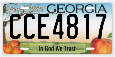 GA license plate CCE4817