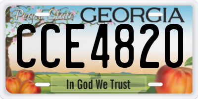 GA license plate CCE4820