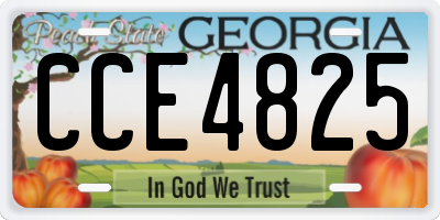 GA license plate CCE4825