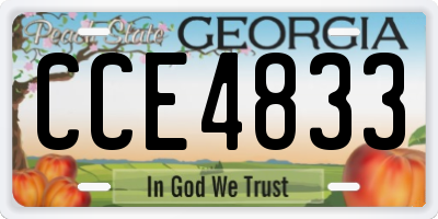 GA license plate CCE4833