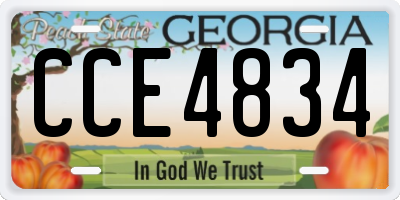 GA license plate CCE4834