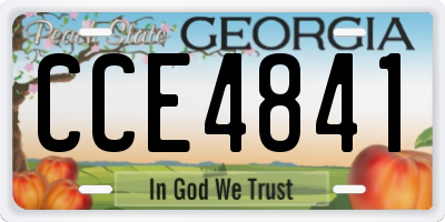GA license plate CCE4841