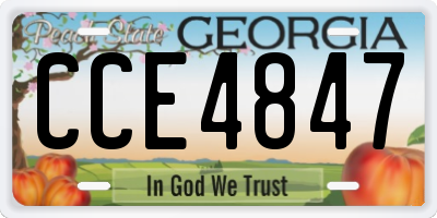 GA license plate CCE4847