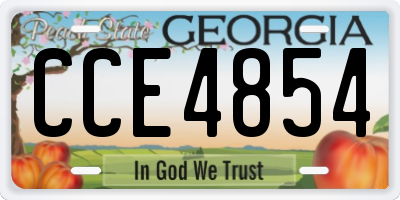 GA license plate CCE4854