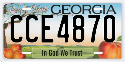 GA license plate CCE4870