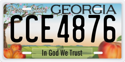 GA license plate CCE4876