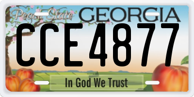GA license plate CCE4877