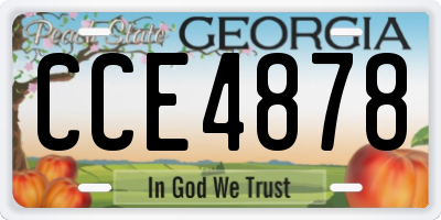 GA license plate CCE4878