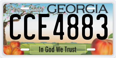 GA license plate CCE4883