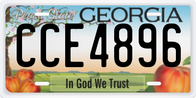 GA license plate CCE4896