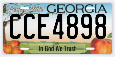 GA license plate CCE4898