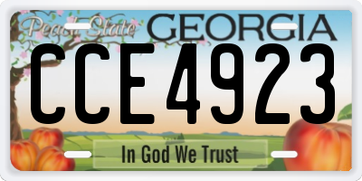 GA license plate CCE4923