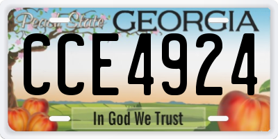 GA license plate CCE4924