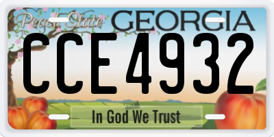 GA license plate CCE4932