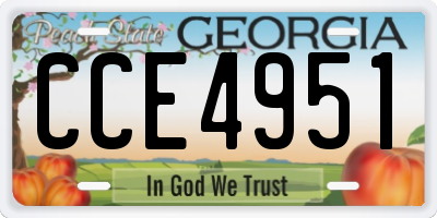 GA license plate CCE4951